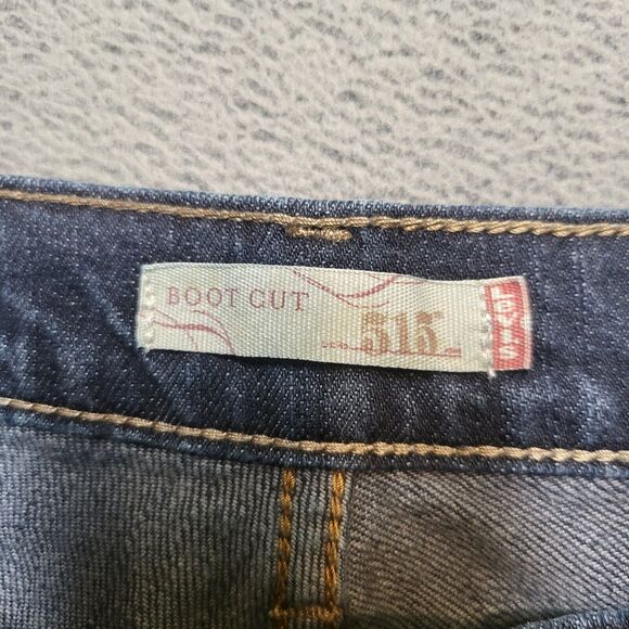 Levi's 515 Jeans Women's 8 Blue Bootcut Stretch Distressed Denim - Picture 3 of 10